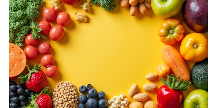 Healthy food and exercise equipment